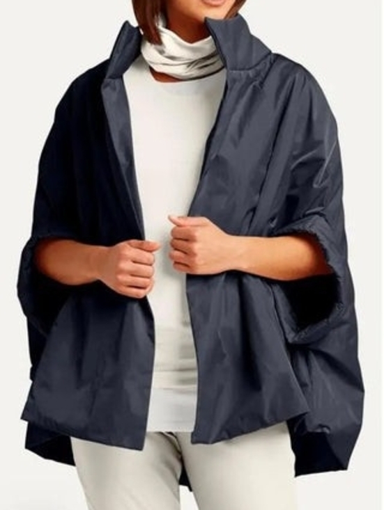 PLANET by Lauren G Jackets & Blazers - Planet by Lauren G $396 MSRP Nylon Chic Cape in Dark Gray, One Size OS Oversized